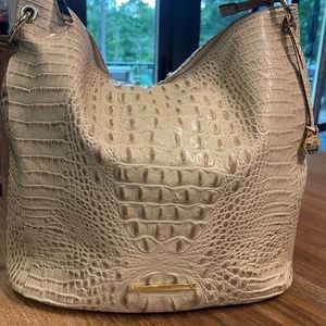 BRAHMIN Sevi Pecan Melbourne Shoulder Bag-Oyster